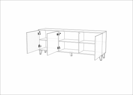 Тумба ТВ Ливерпуль, вотан/бордо глянец 