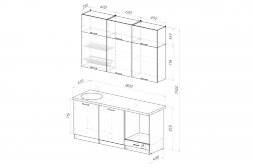Кухонный гарнитур Лиора макси 2, 180 см (ПМ)